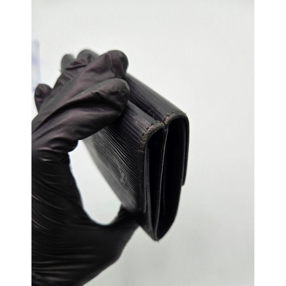 Louis Vuitton Black Epi Leather Compact Bifold Wallet Authentic Designer - Picture 7 of 11